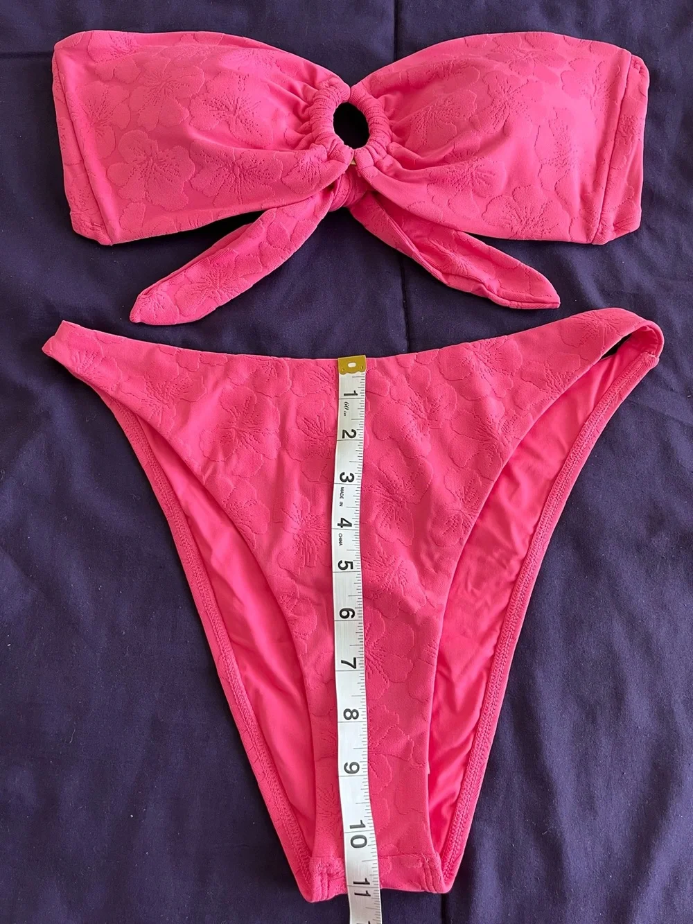 L*Space Bikini Set Jasper Top & Leilani Bottom Pink Floral Size Large Resortwear